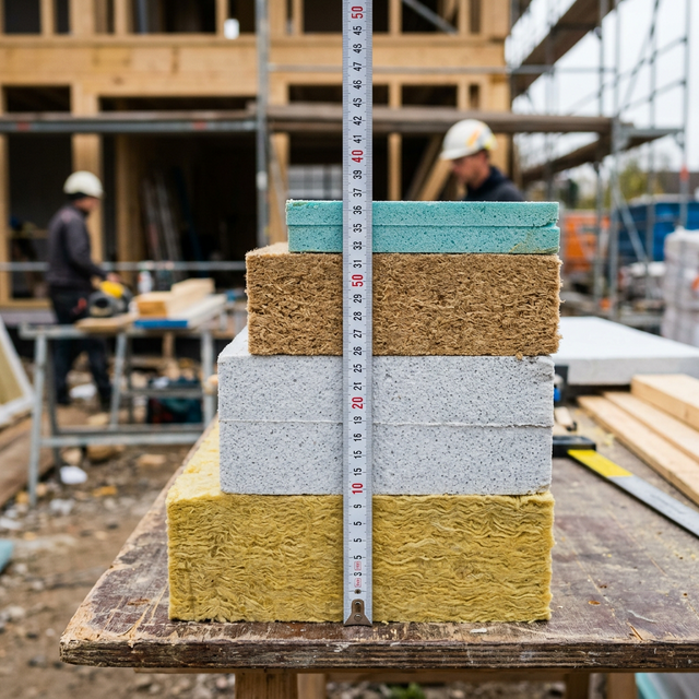 Épaisseurs d'isolants comparées