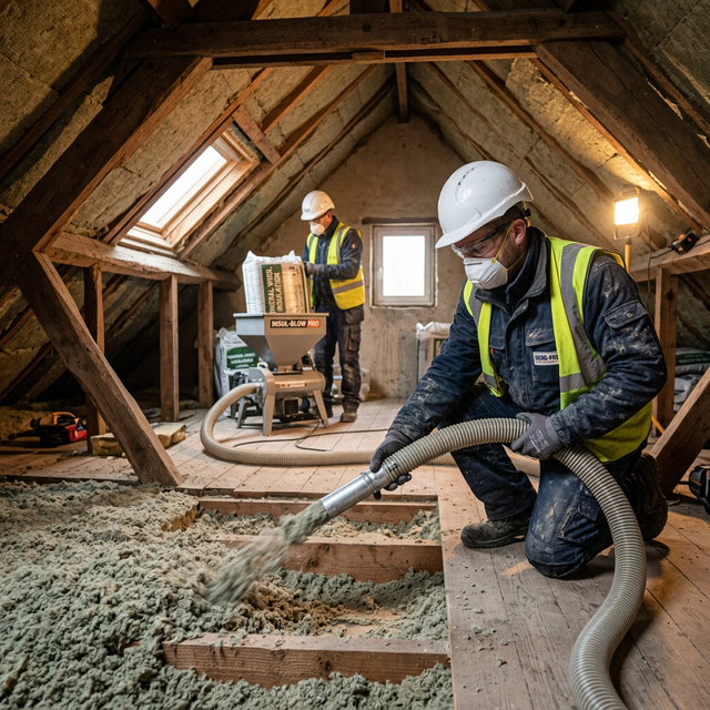 Isolation des combles par soufflage